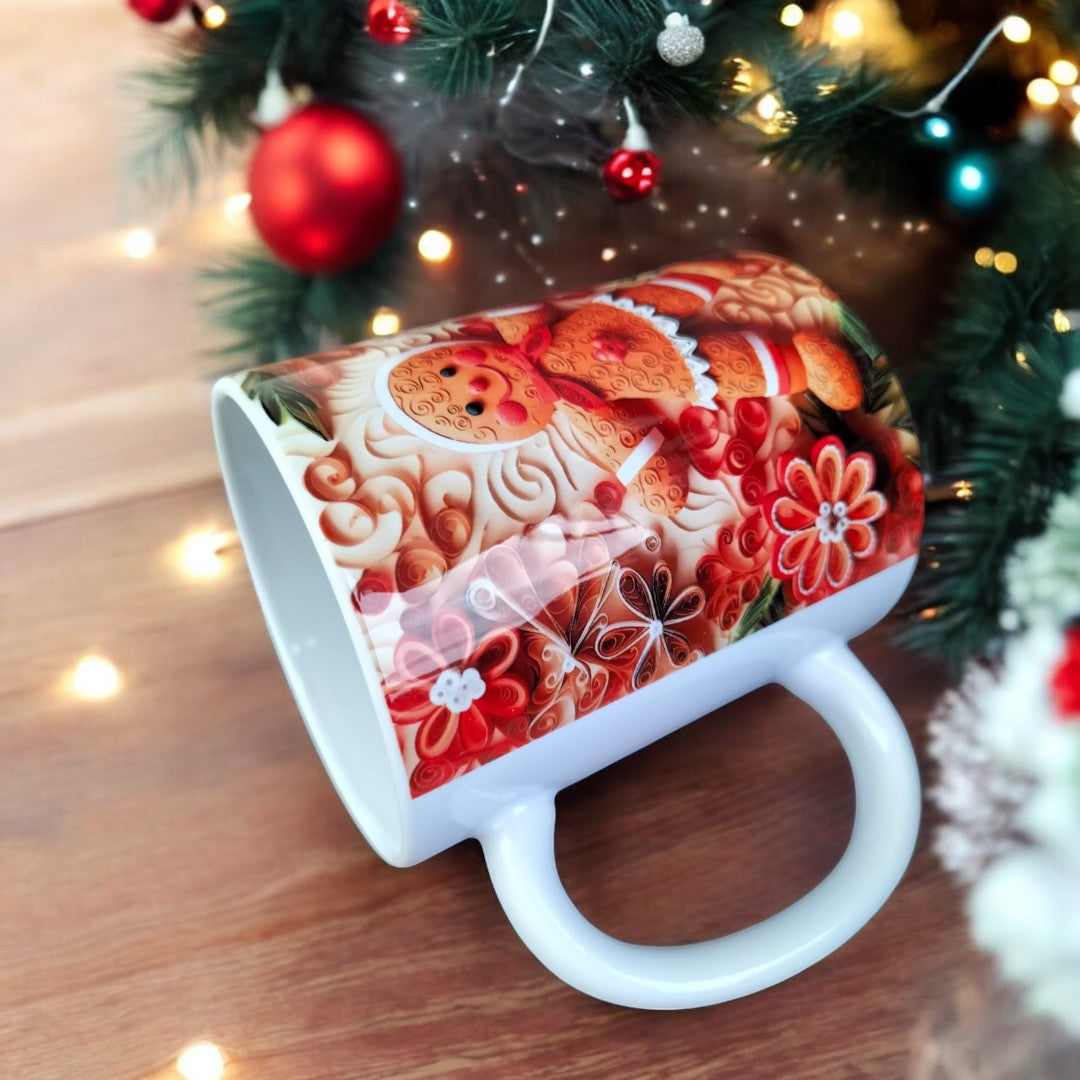 Gingerbread Kurabiye Tasarımlı Yılbaşı Kupası-Hediyelik Kupa Bardak