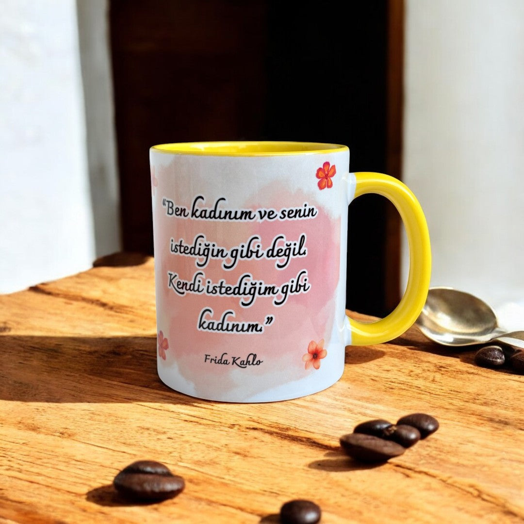 Frida Kahlo 8 Mart Tasarım Kupa Bardak, Porselen Tasarım Kupa
