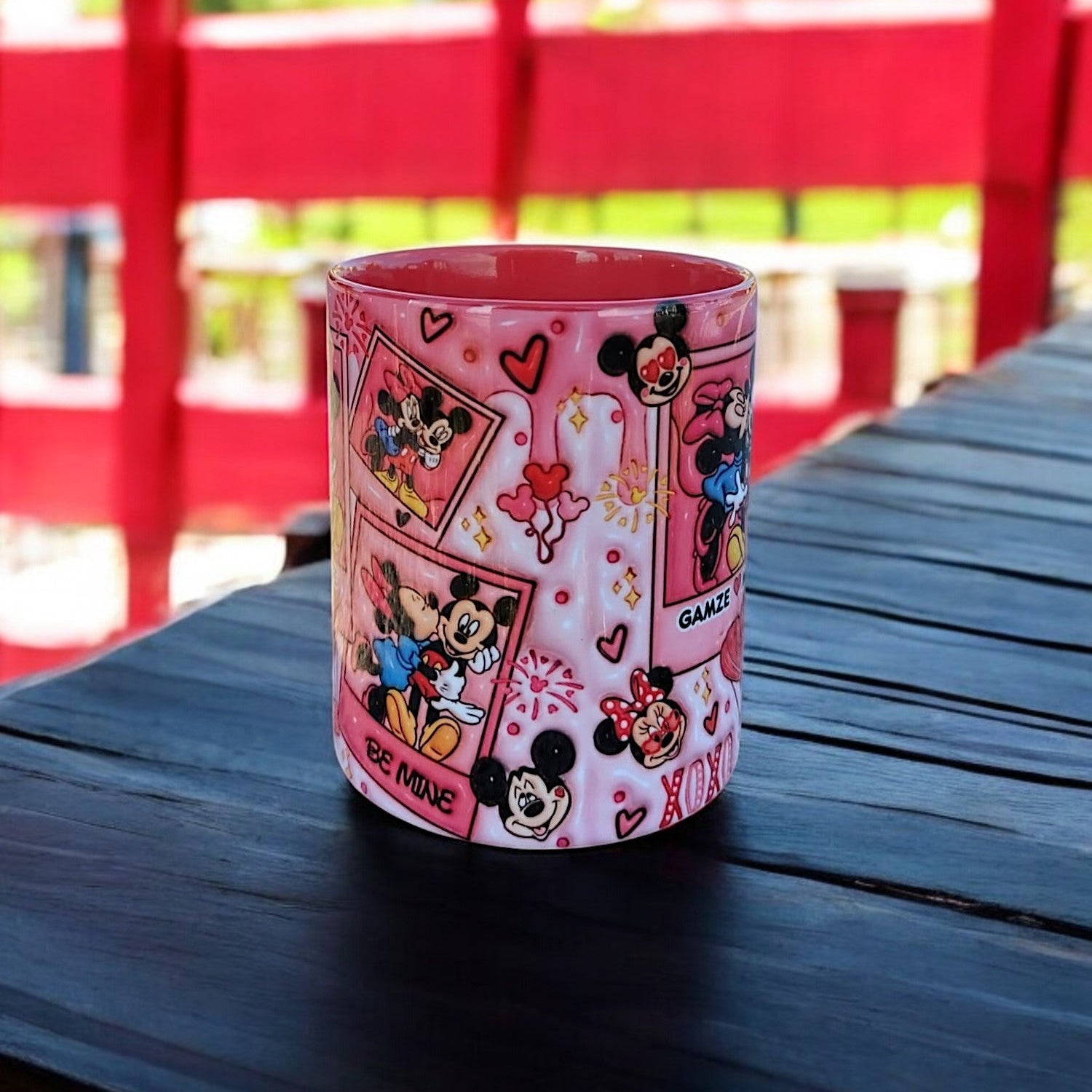 Sevgililer Günü İsim Yazılabilir Mickey&Minnie Tasarım Kaliteli Porselen Kupa -Hediyelik Kupa Bardak