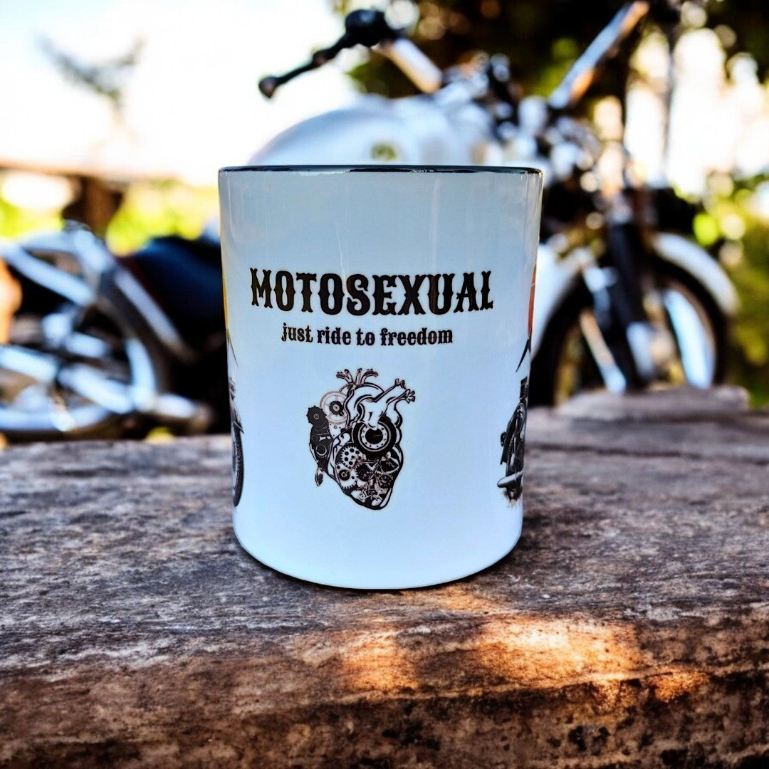 MOTOSEXUAL Motosiklet Tasarım Porselen Hediyelik Sevgili, Arkadaş Mega Kupa