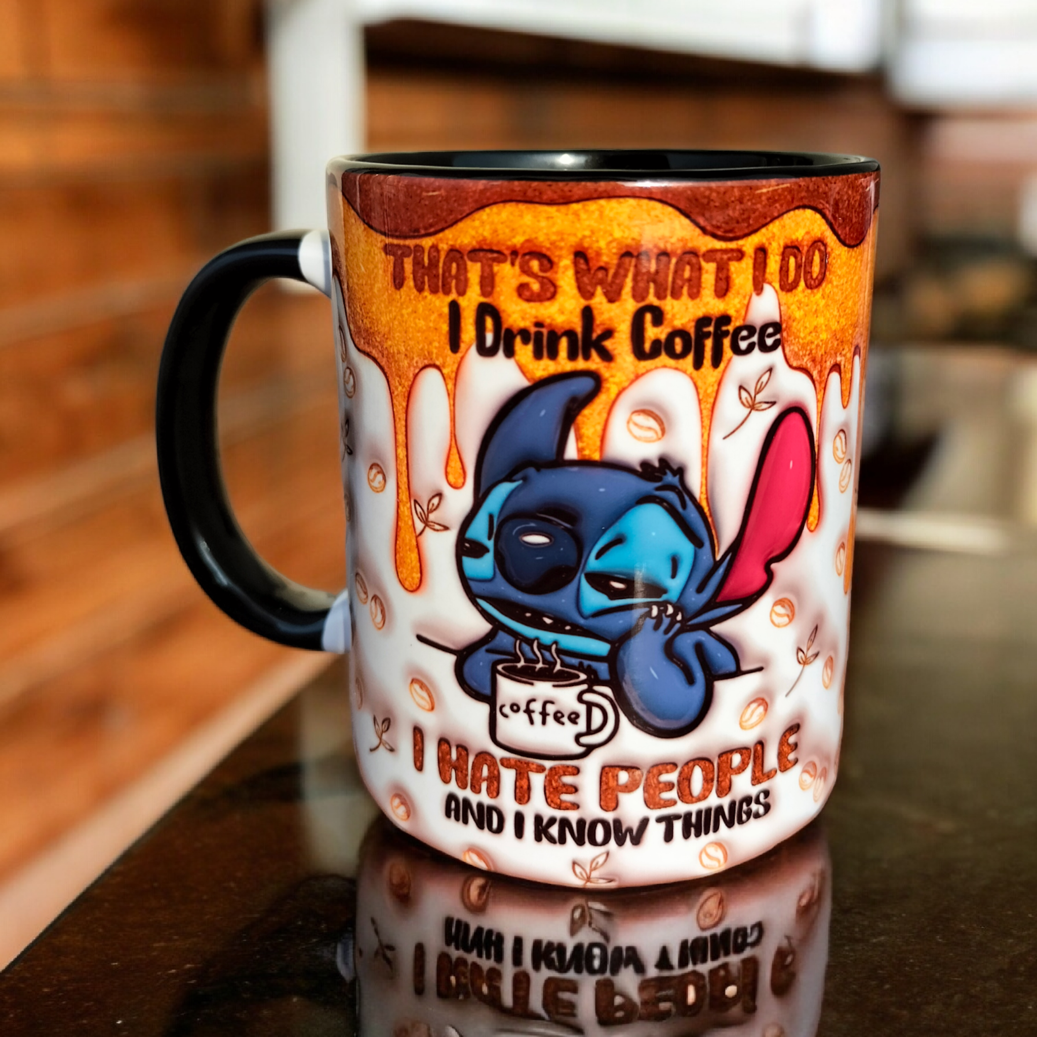 Stitch "I Hate People" Kupa Premium Porselen