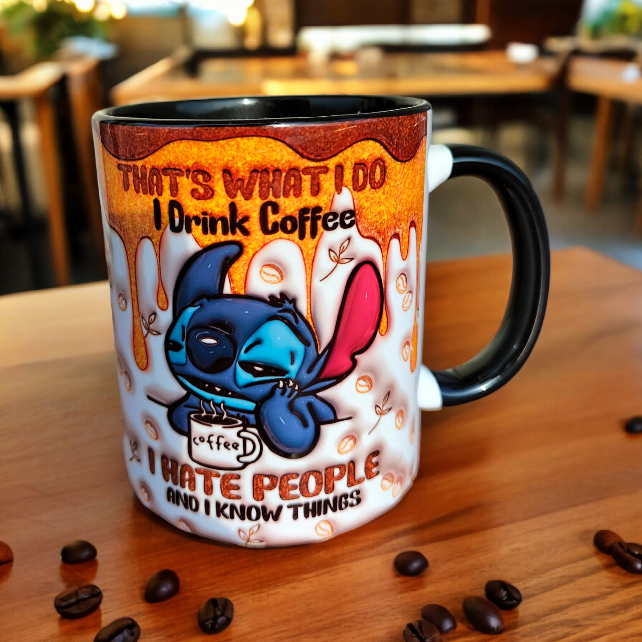 Stitch "I Hate People" Kupa Premium Porselen