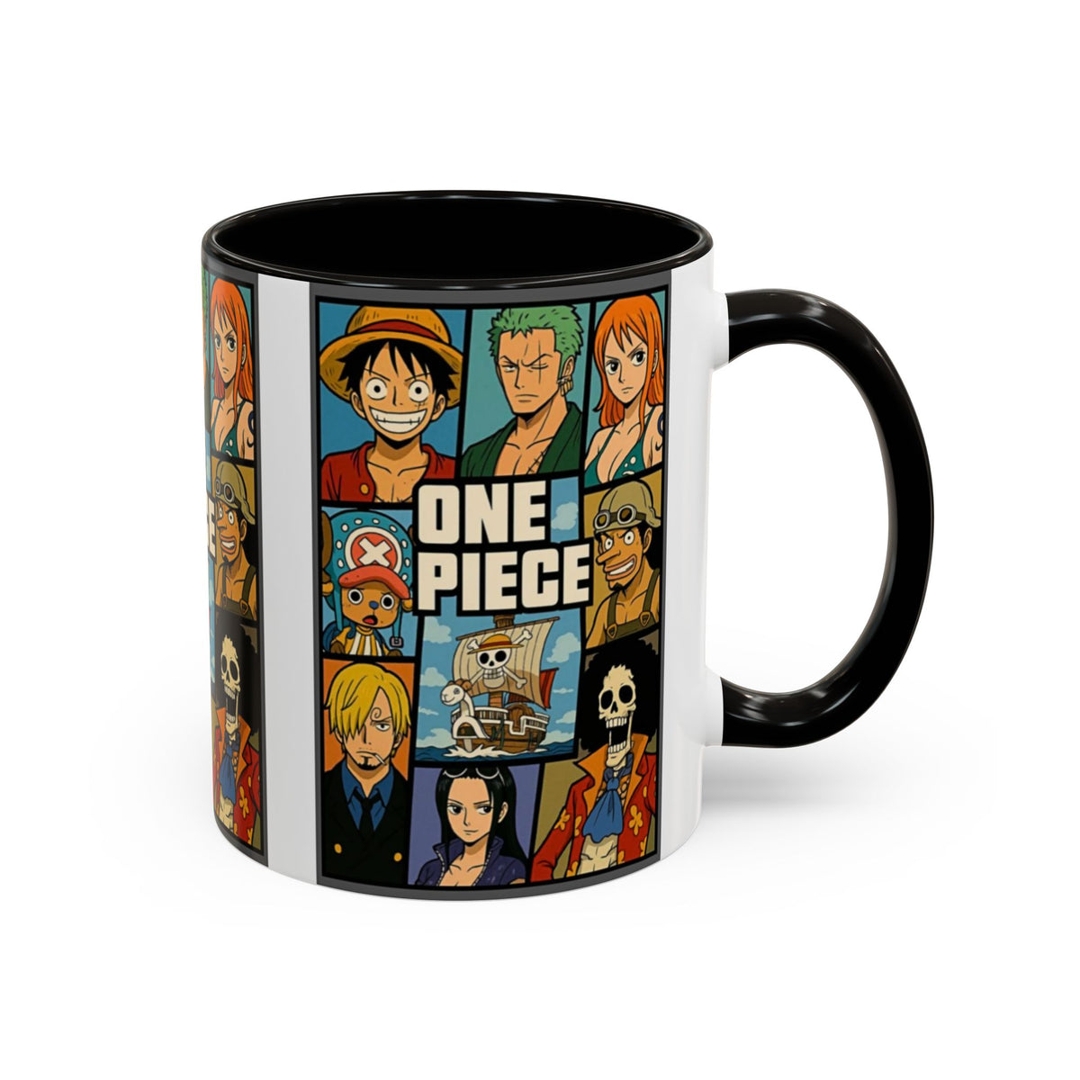 One Piece Kupa – Luffy ve Hasır Şapka Korsanları Temalı Premium Porselen Kupa