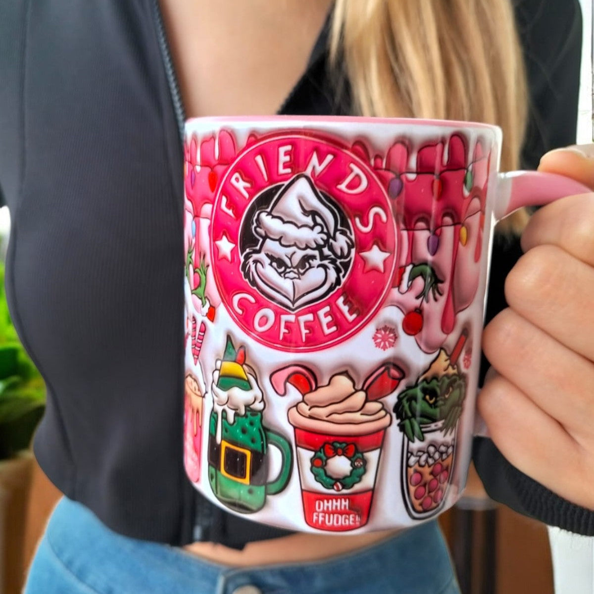 Friends Coffee Grinch Tasarım Kupa-Arkadaş, Sevgili, Doğum Günü Hediyelik Kupa Bardak