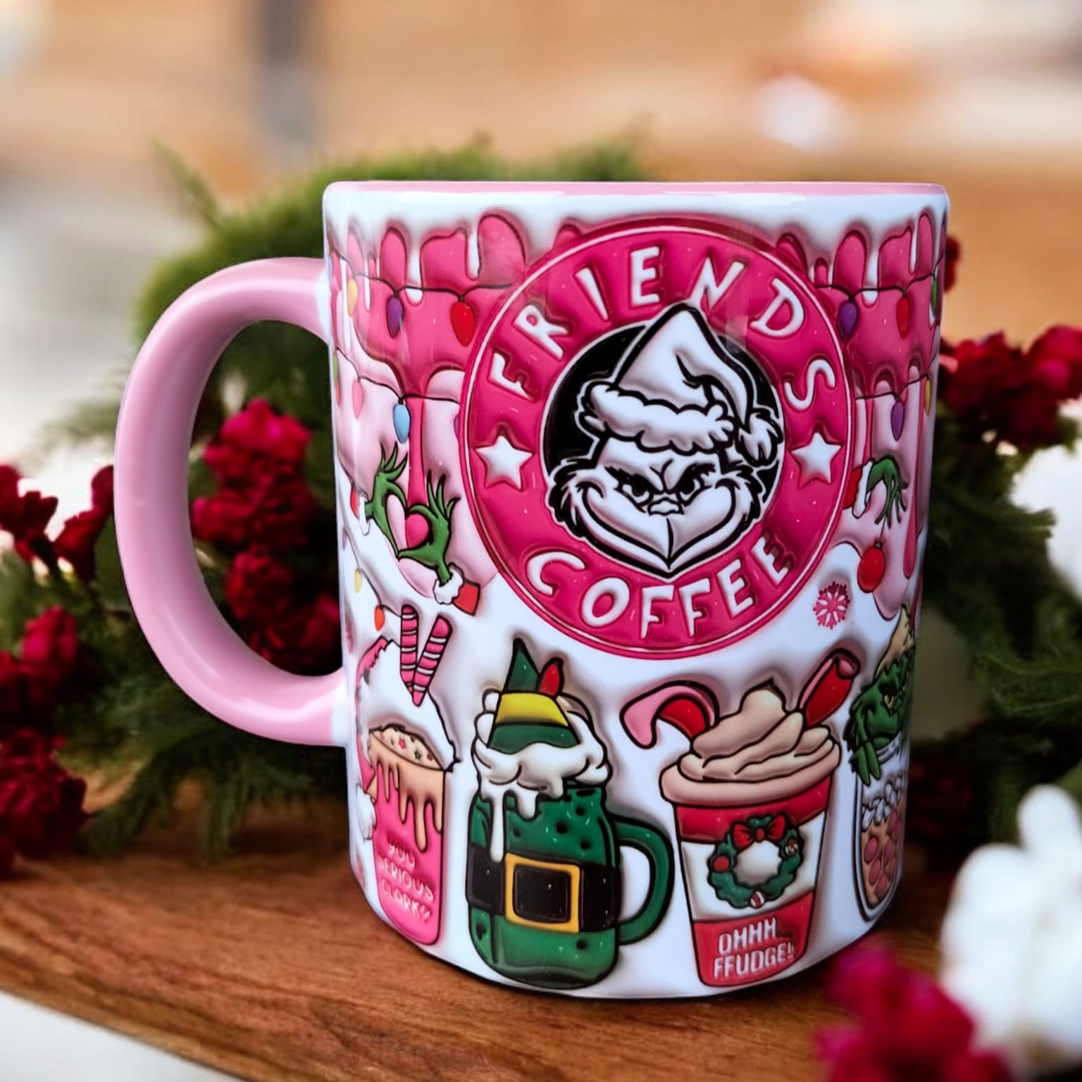 Friends Coffee Grinch Tasarım Kupa-Arkadaş, Sevgili, Doğum Günü Hediyelik Kupa Bardak