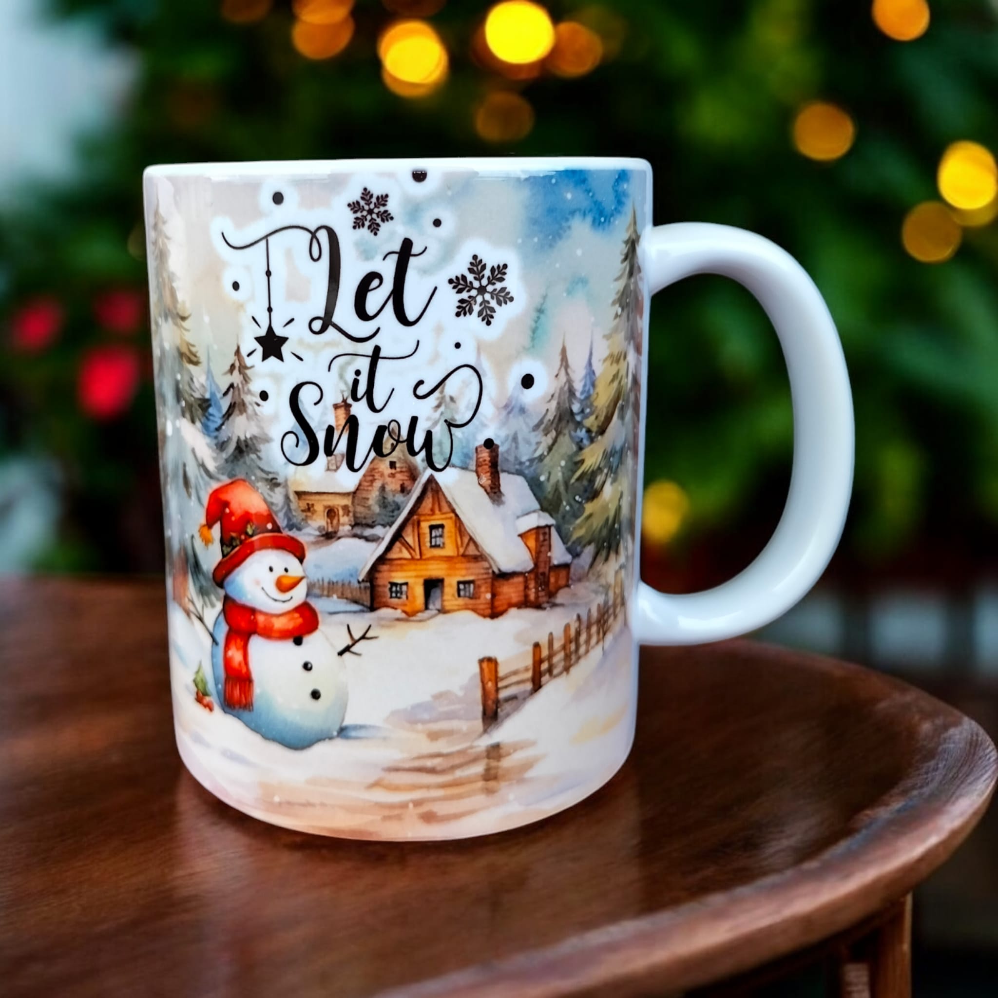 Let it snow Yılbaşı Tasarım Kupa Bardak-Yılbaşı Hediyelik Kupa Bardak-Ev Ofis Kupası