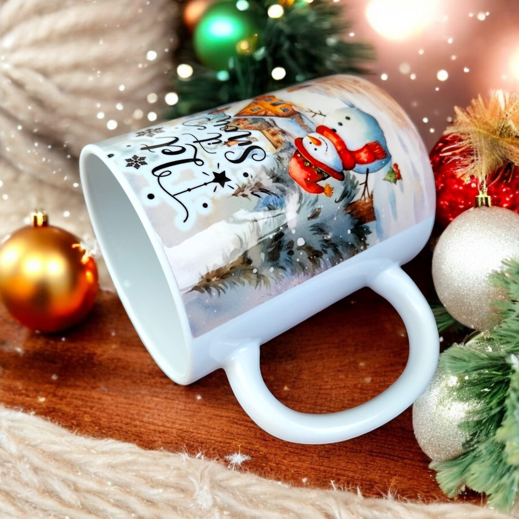 Let it snow Yılbaşı Tasarım Kupa Bardak-Yılbaşı Hediyelik Kupa Bardak-Ev Ofis Kupası