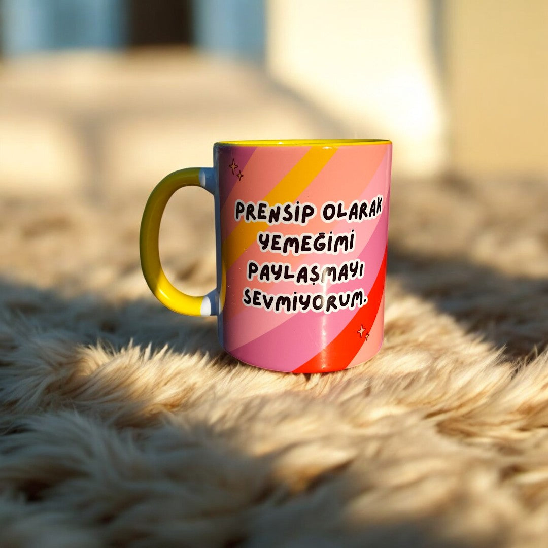 Yemeğimi Paylaşmayı Sevmiyorum Hediyelik Kupa-Ofis Hediyesi-Doğum Günü Hediyesi