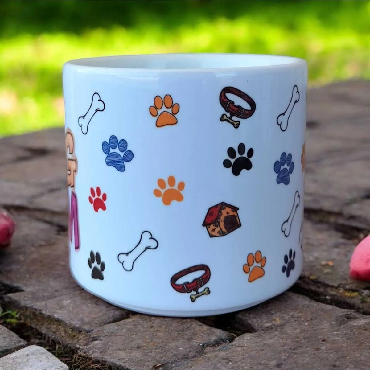 İsim Yazılabilir Dog Mom Tasarım T Kupa-Köpek Annesi Baskılı Hediyelik Porselen Tasarım Kupa