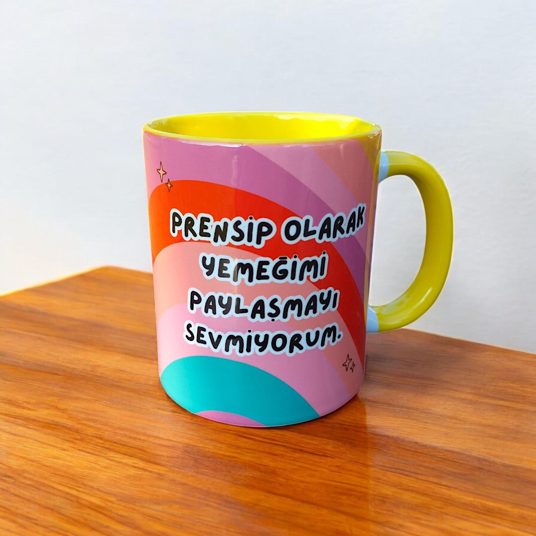Yemeğimi Paylaşmayı Sevmiyorum Hediyelik Kupa-Ofis Hediyesi-Doğum Günü Hediyesi