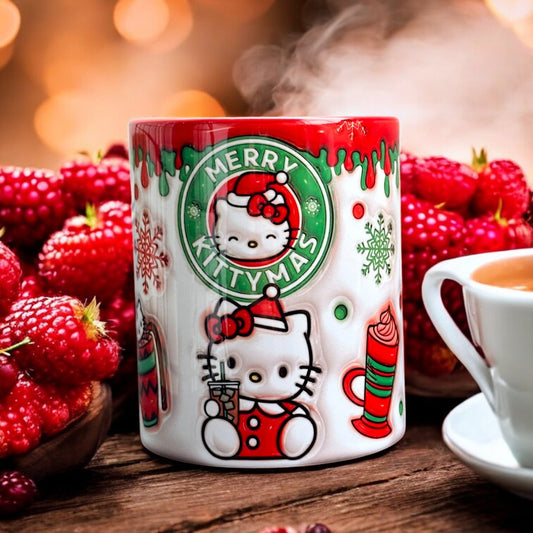 Hello Kitty Kaliteli Hediyelik Porselen Renkli Canlı çay Kahve Kalp Kulplu Kupa Bardak