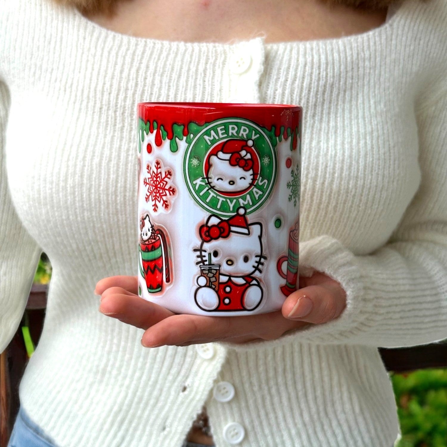 Hello Kitty Kaliteli Hediyelik Porselen Renkli Canlı çay Kahve Kalp Kulplu Kupa Bardak