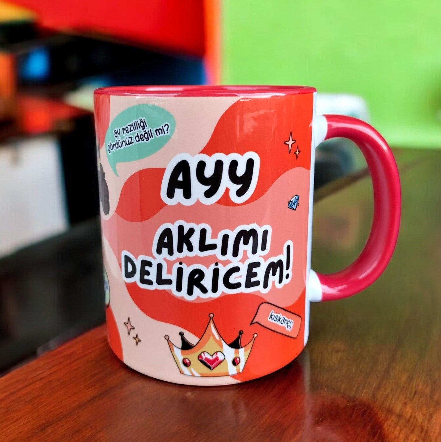 Prens AYY Aklımı Deliricem Ev-Ofis-Hediyelik Porselen Kupa Bardak-Renkli Doğum Günü Hediyesi Kupa