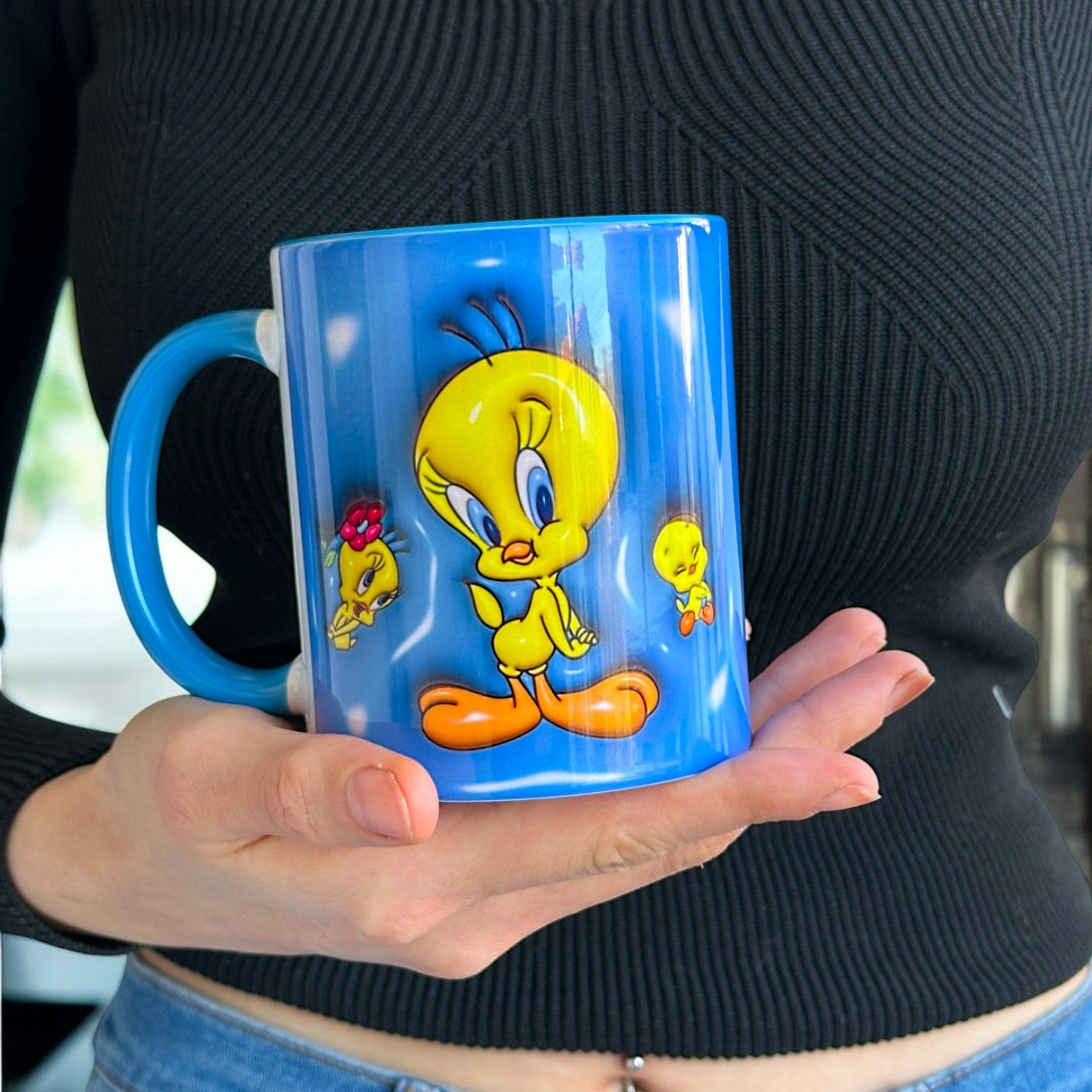 Tweety Hediyelik Kaliteli Porselen Çay Kahve Kupası, Ev Ofis Kupa Bardak Tasarım Hediyelik Kupa