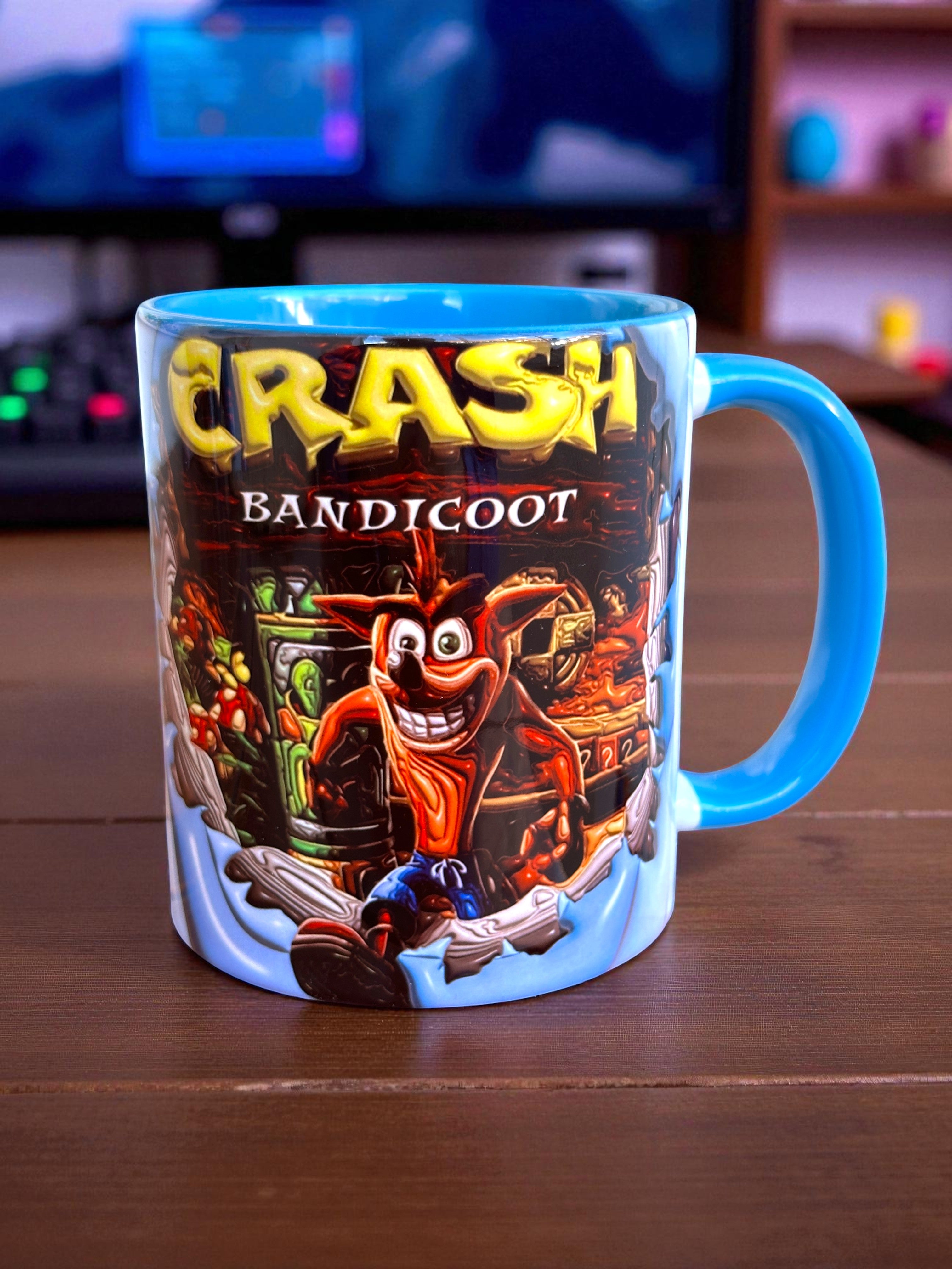 Crash Bandicoot Tasarım Premium Porselen Retro Kupa Bardak