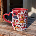 Sevgili Hediye Kalp Kulplu Winnie The Pooh Hediyelik Kupa - Kaliteli Porselen Kupa