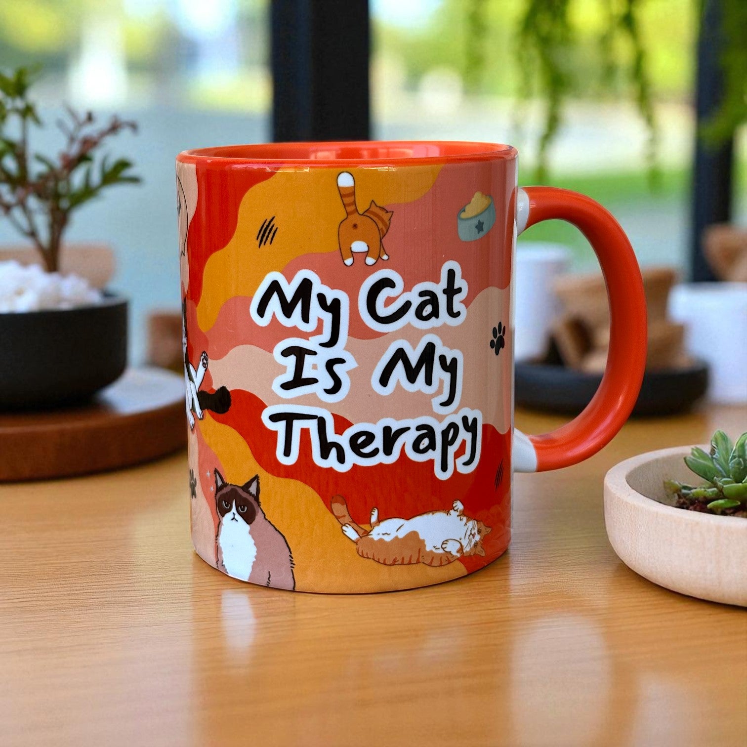 My Cat Is My Therapy Tasarım Kupa
