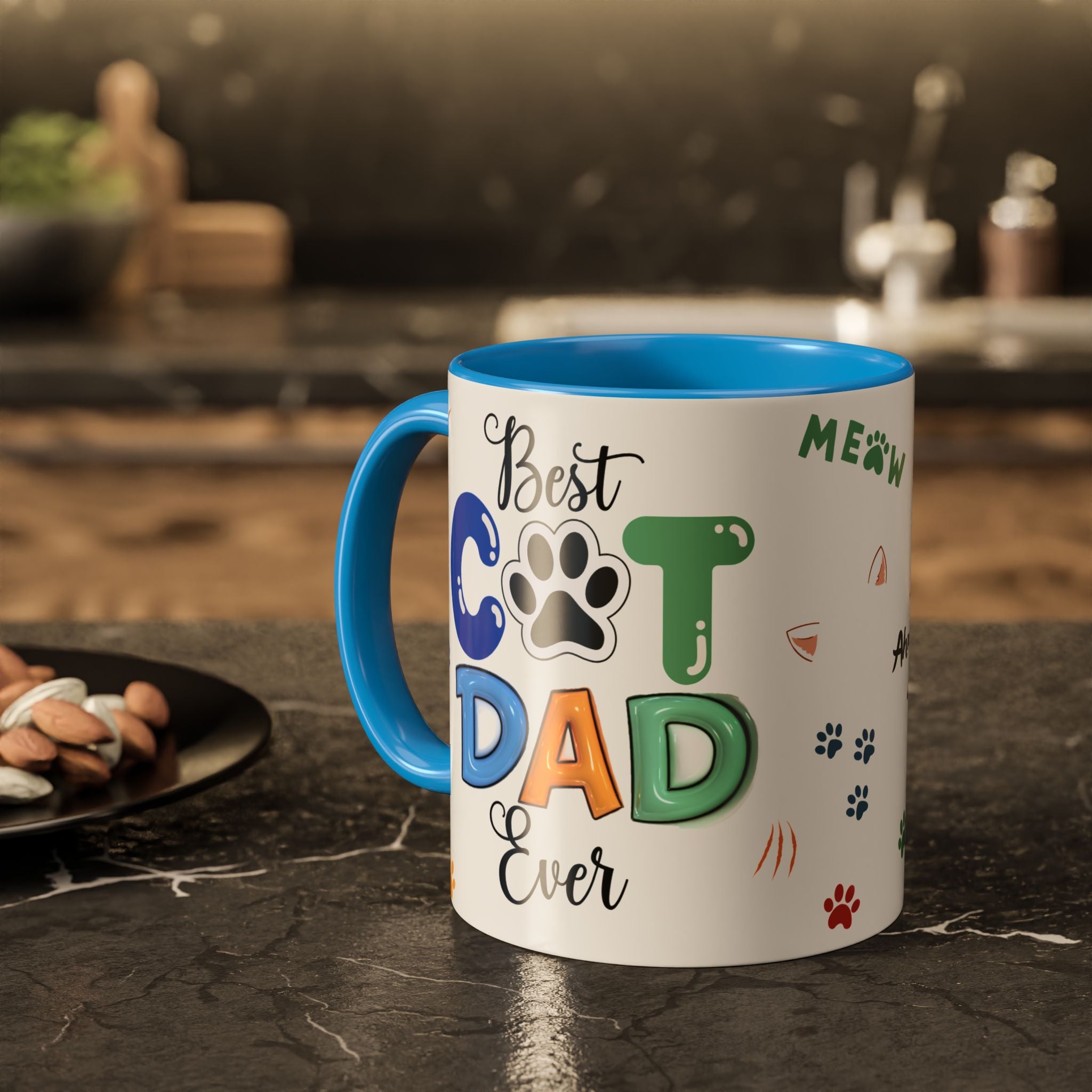 Cat Dad-Kedi Babası Kaliteli Porselen Hediyelik Kupa Bardak