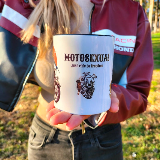 MOTOSEXUAL Motosiklet Tasarım Porselen Hediyelik Sevgili, Arkadaş Mega Kupa