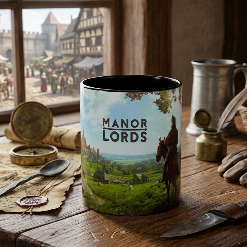 Manor Lords Gamer Kupa – Premium Porselen, Canlı Kalıcı Baskı 🏰⚔️