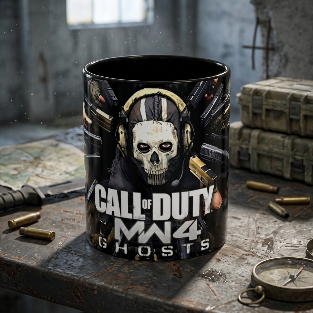 Call of Duty: Ghosts Gamer Kupa – Premium Porselen, Canlı Kalıcı Baskı 👻🎮