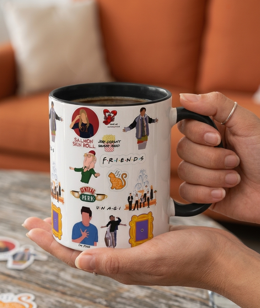 Friends Kupa – Retro Dizi Temalı Premium Porselen Kupa