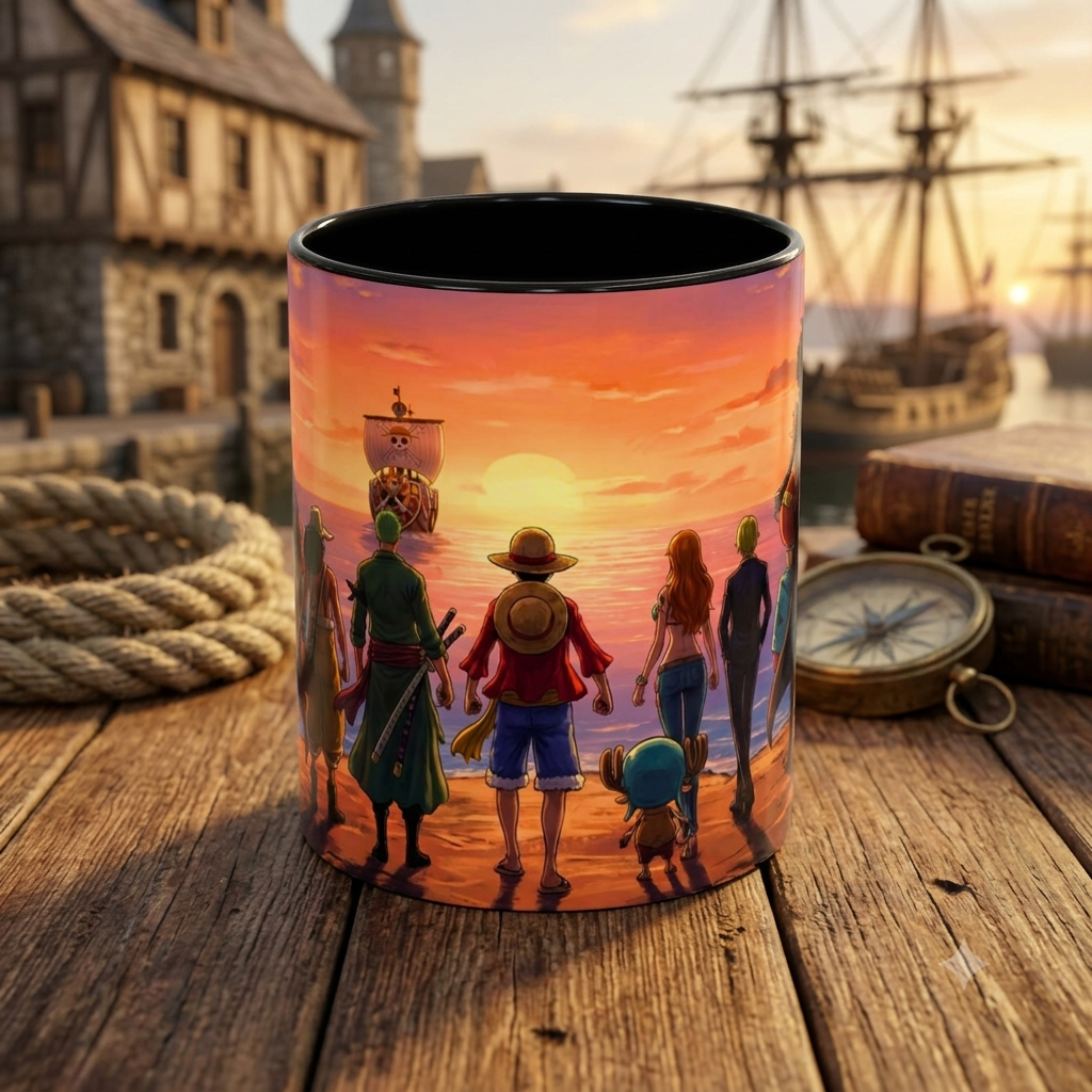 One Piece Kupa – Premium Porselen, Canlı Kalıcı Baskı ☠️🏴‍☠️