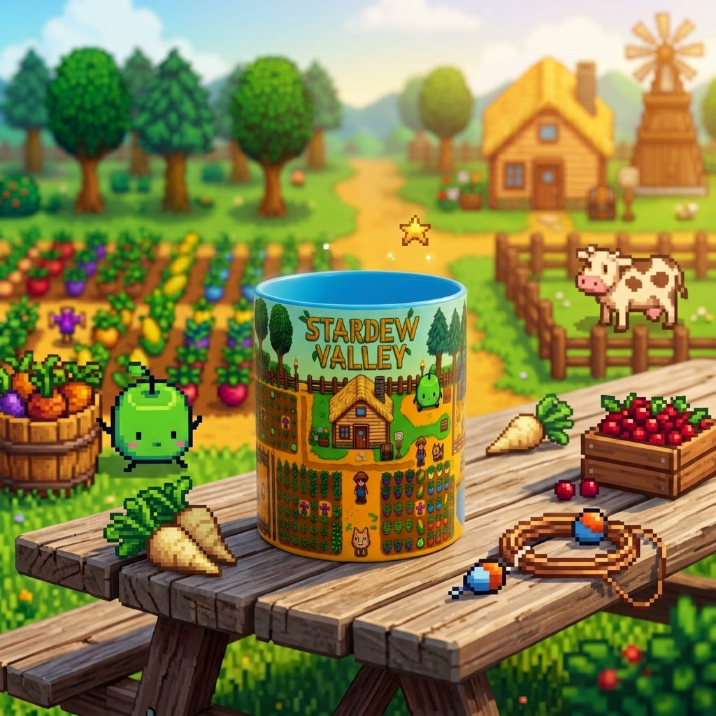 Stardew Valley Gamer Kupa – Premium Porselen, Canlı Kalıcı Baskı 🌾☕