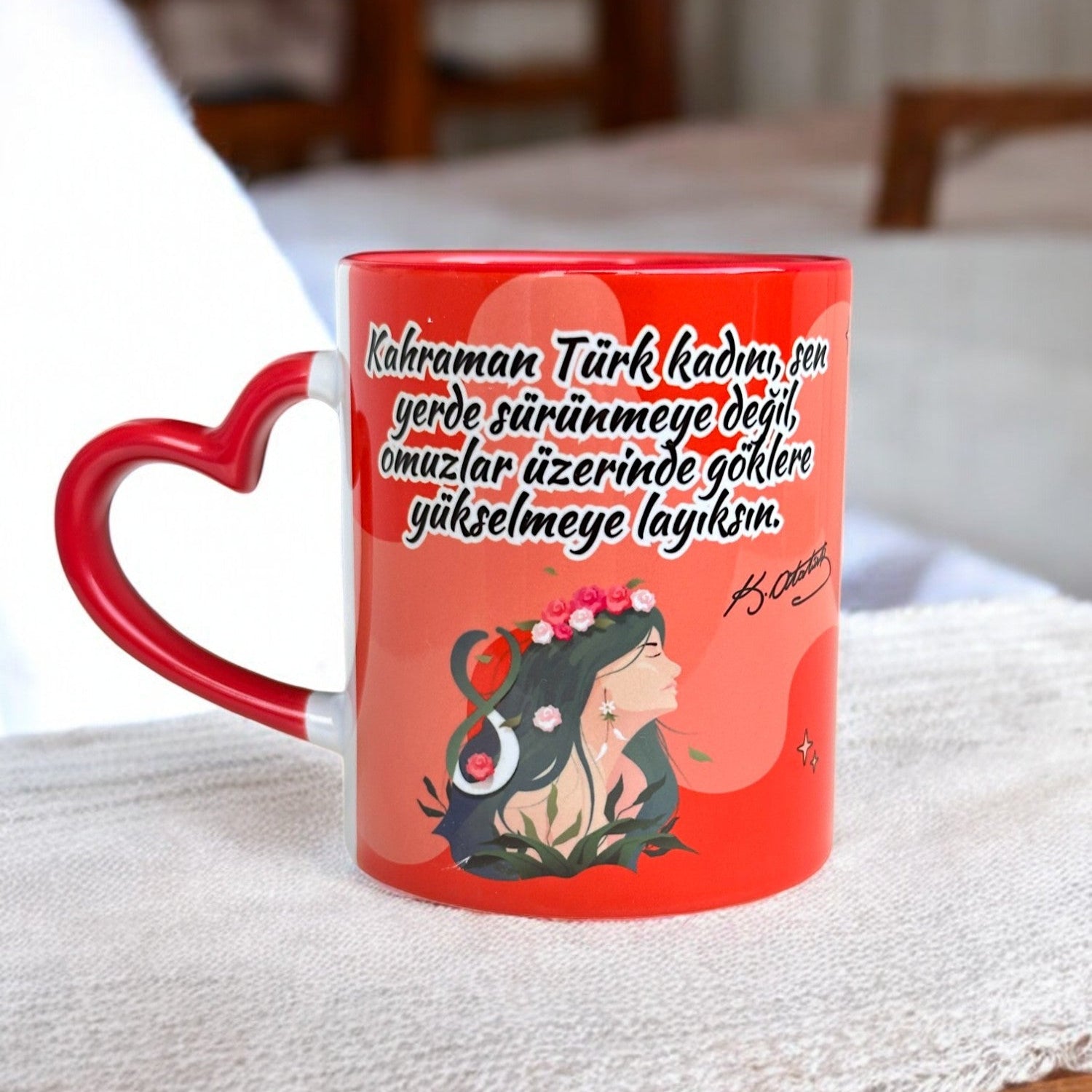 8 Mart Kadınlar Günü Kupa Bardak, Hediyelik Mega Porselen Kupa