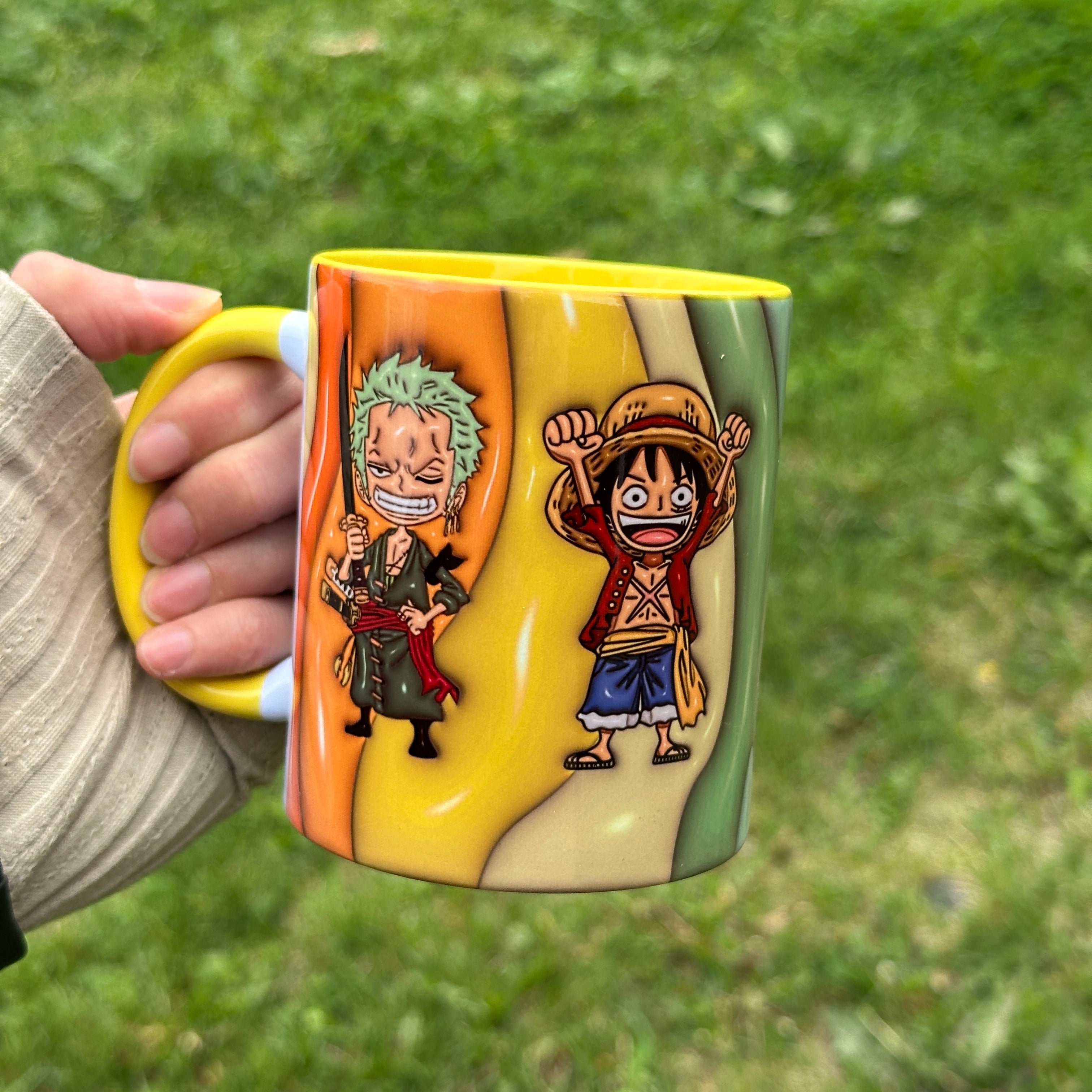 Luffy ve Zoro Kaliteli Porselen Hediyelik Kupa Bardak-Ev Ofis Çay Kahve Doğum Günü Hediyelik Kupa