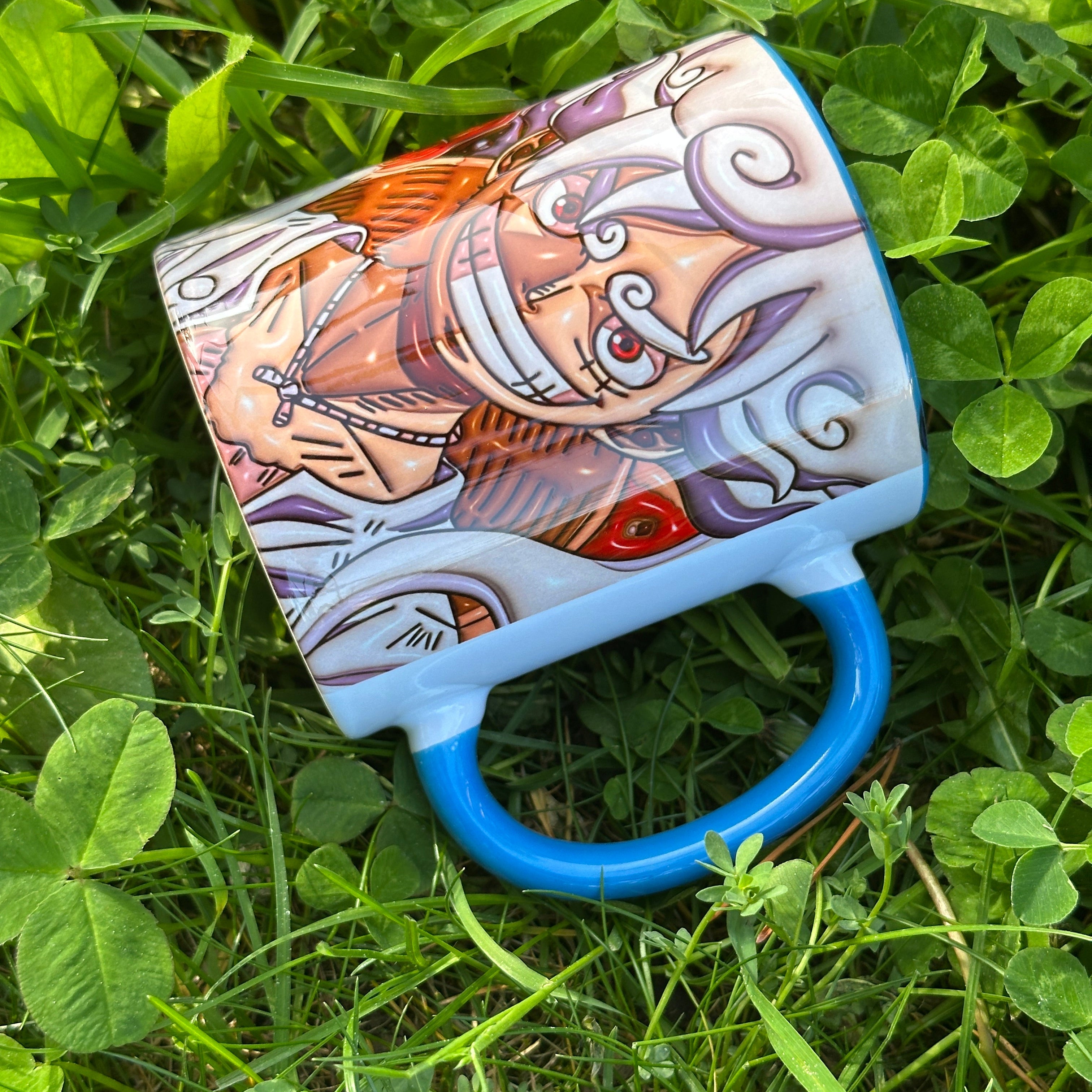 One Piece Luffy Gear 5 Nika Tasarım Porselen Kupa Bardak-Anime Kupa