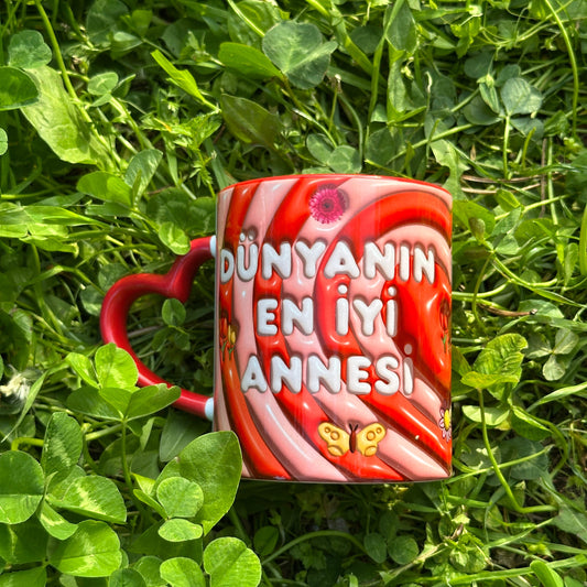 Dünyanın En İyi Annesi Tasarım Kaliteli Porselen Hediyelik Kupa Bardak