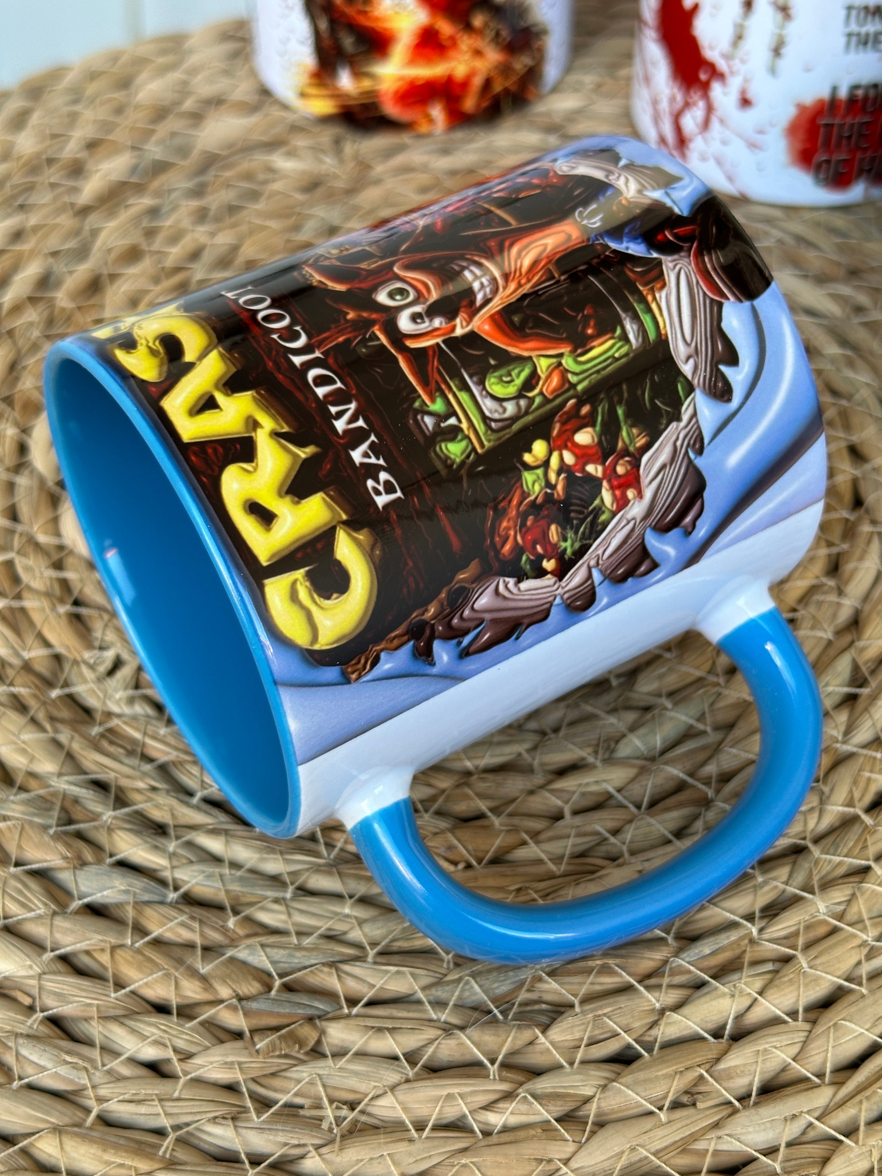 Crash Bandicoot Tasarım Premium Porselen Retro Kupa Bardak
