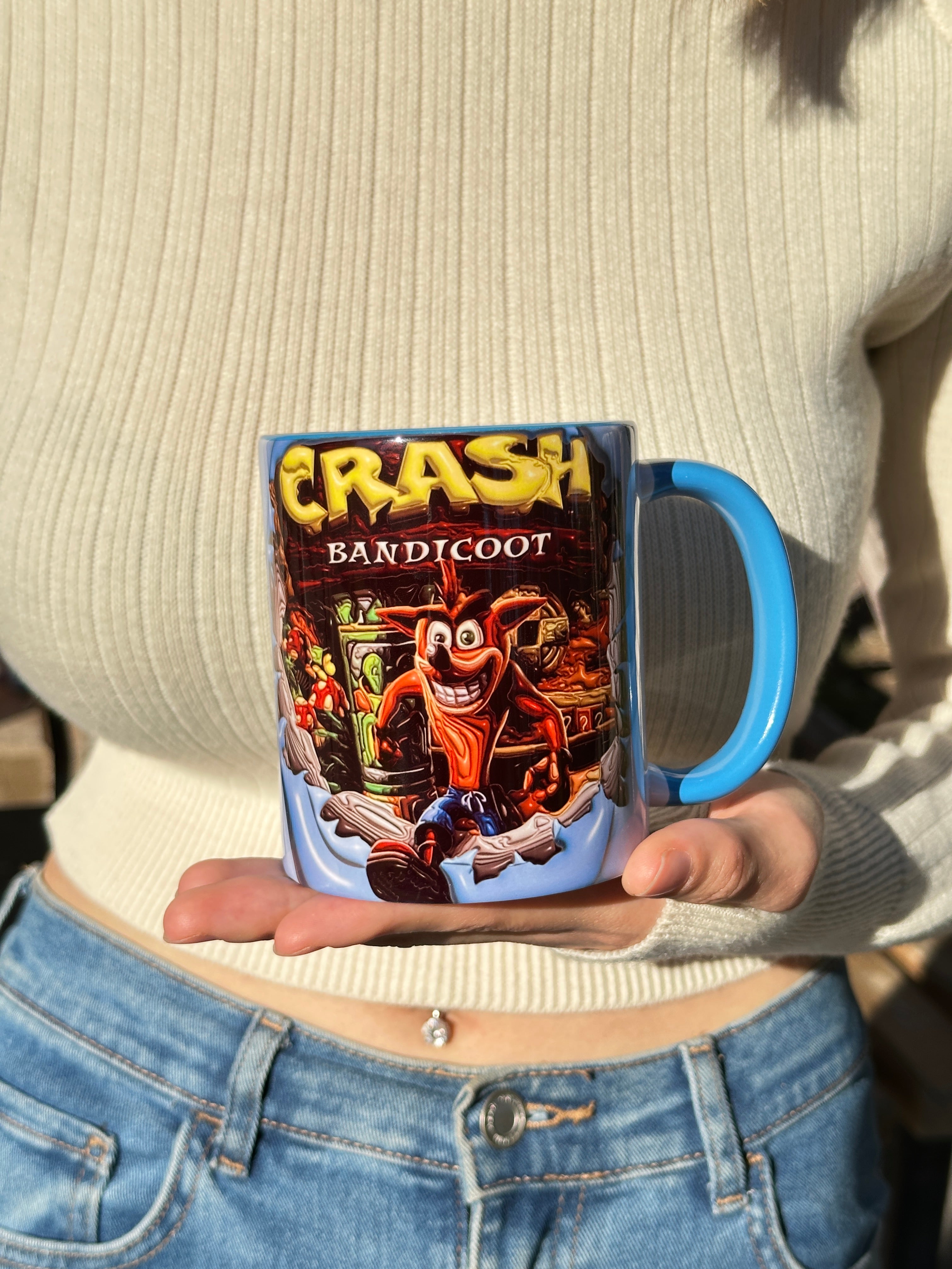 Crash Bandicoot Tasarım Premium Porselen Retro Kupa Bardak