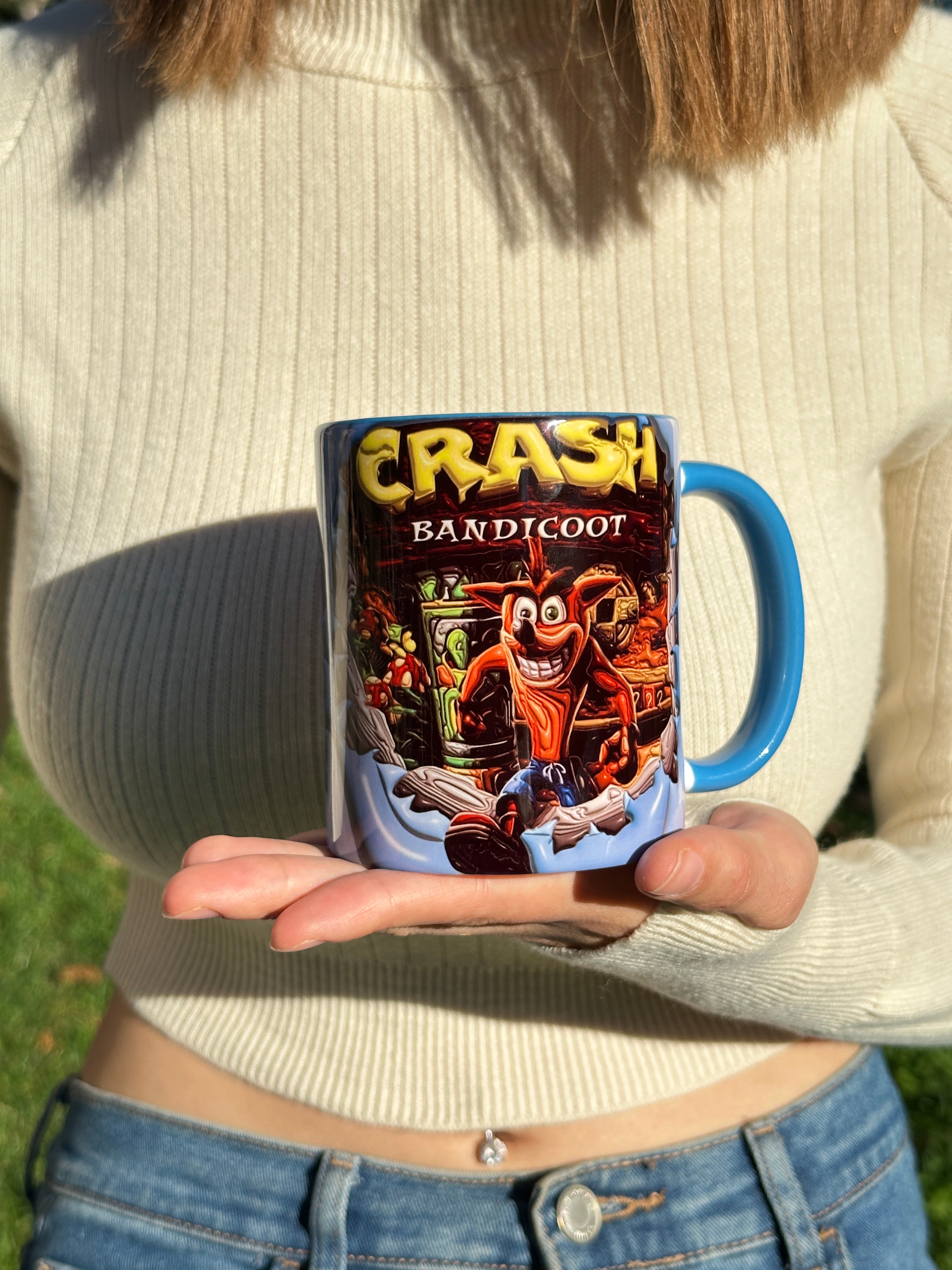 Crash Bandicoot Tasarım Premium Porselen Retro Kupa Bardak