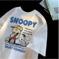Snoopy Oversize Tişört  | %100 Pamuk Premium Kumaş, Unisex Baskılı T-Shirt