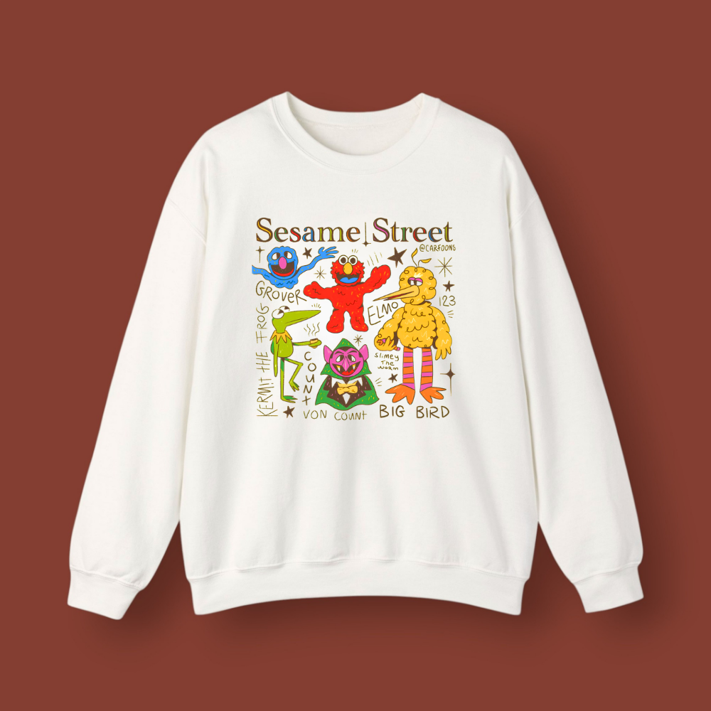 Susam Sokağı Hoodie – Sesame Street Baskılı Oversize Sweatshirt