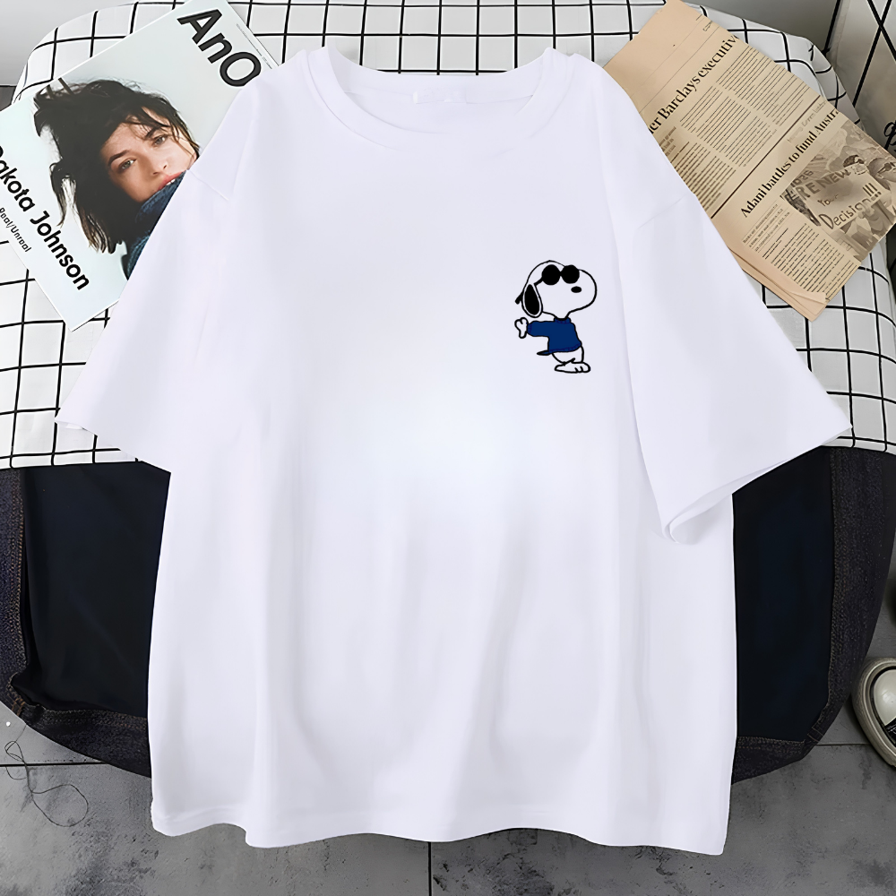 Snoopy Oversize Tişört  | %100 Pamuk Premium Kumaş, Unisex Baskılı T-Shirt
