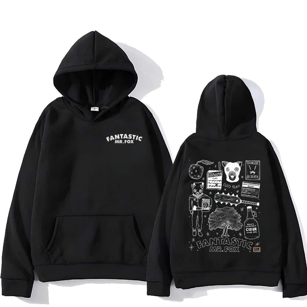 Fantastic Mr. Fox Hoodie – Mr. Fox Baskılı Oversize Sweatshirt