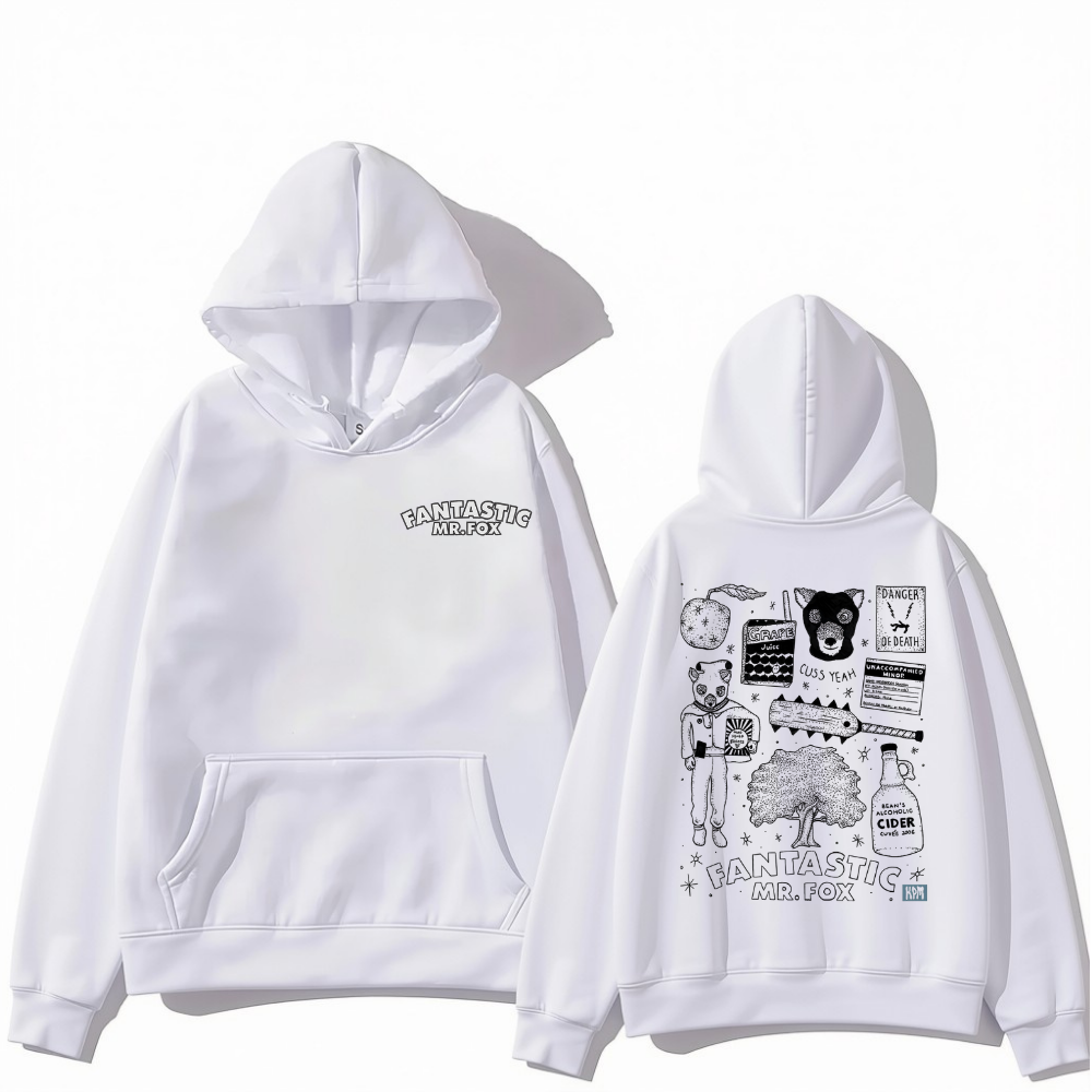 Fantastic Mr. Fox Hoodie – Mr. Fox Baskılı Oversize Sweatshirt