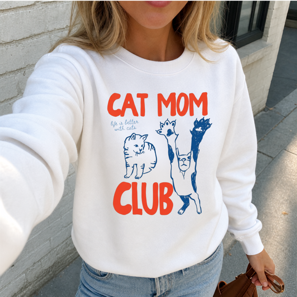 Cat Mom Club Sweatshirt, Hoodie, Tişört 🐈
