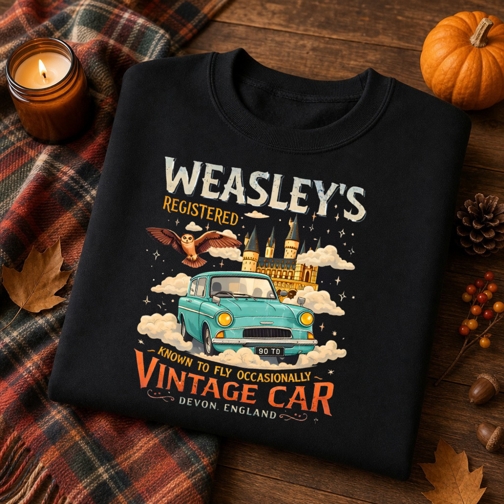 Wesleys Vintage Car Harry Potter Sweatshirt- Hoodie