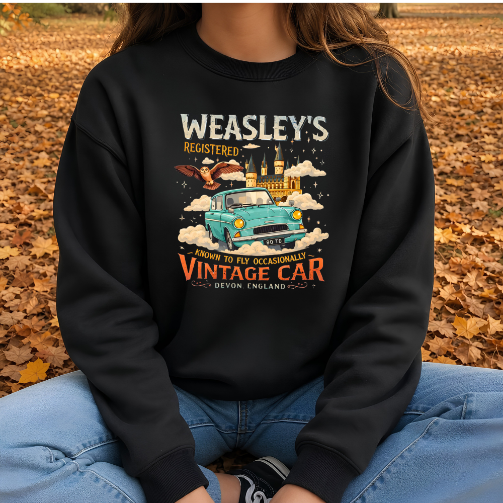 Wesleys Vintage Car Harry Potter Sweatshirt- Hoodie