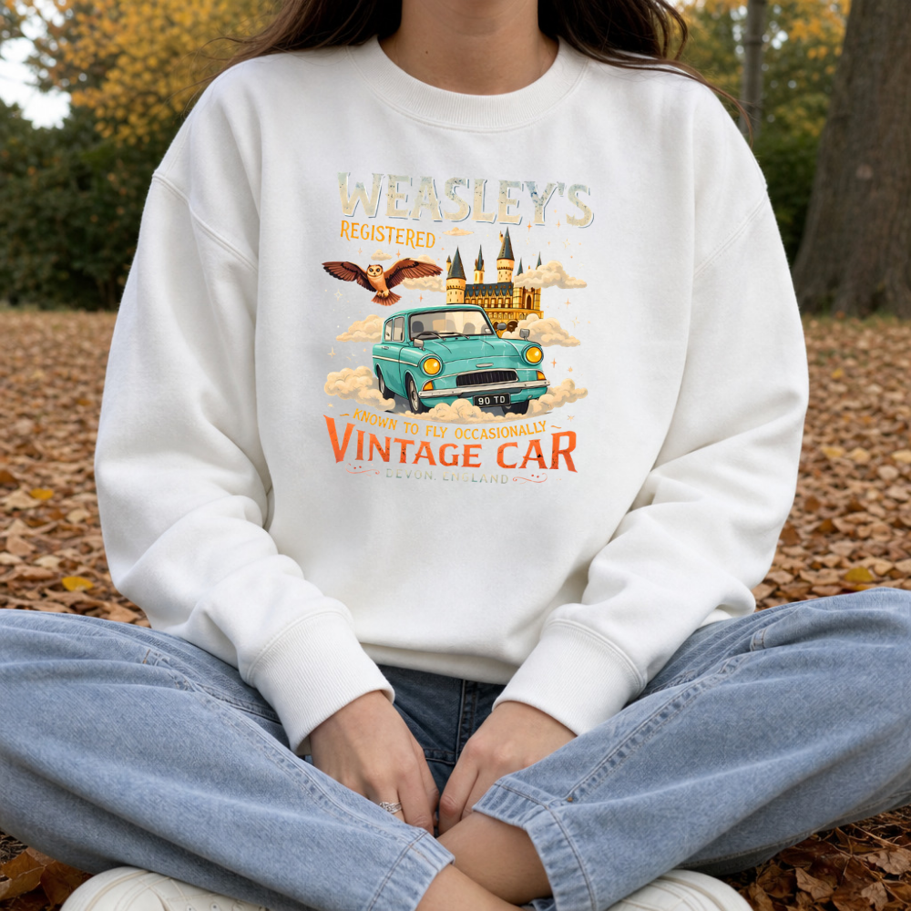Wesleys Vintage Car Harry Potter Sweatshirt- Hoodie