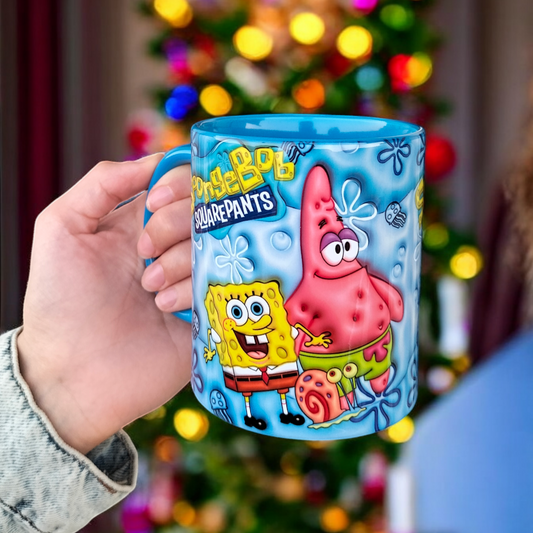 Sünger Bob ve Patrick Tasarım Kupa Bardak, Hediyelik Çay-Kahve Kupası