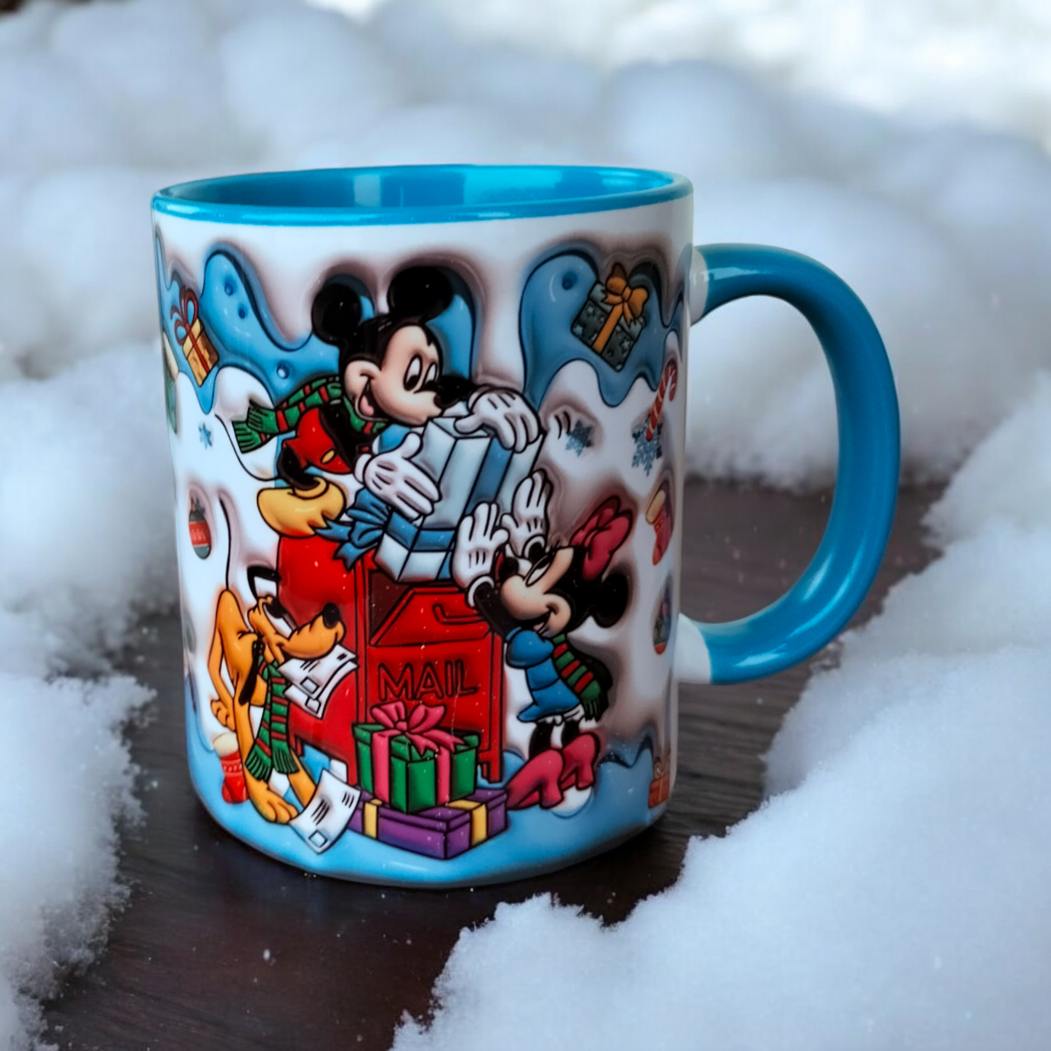 Mickey Minnie Mouse Yılbaşı Kupa-Noel Tasarım Hediyelik Kupa Bardak