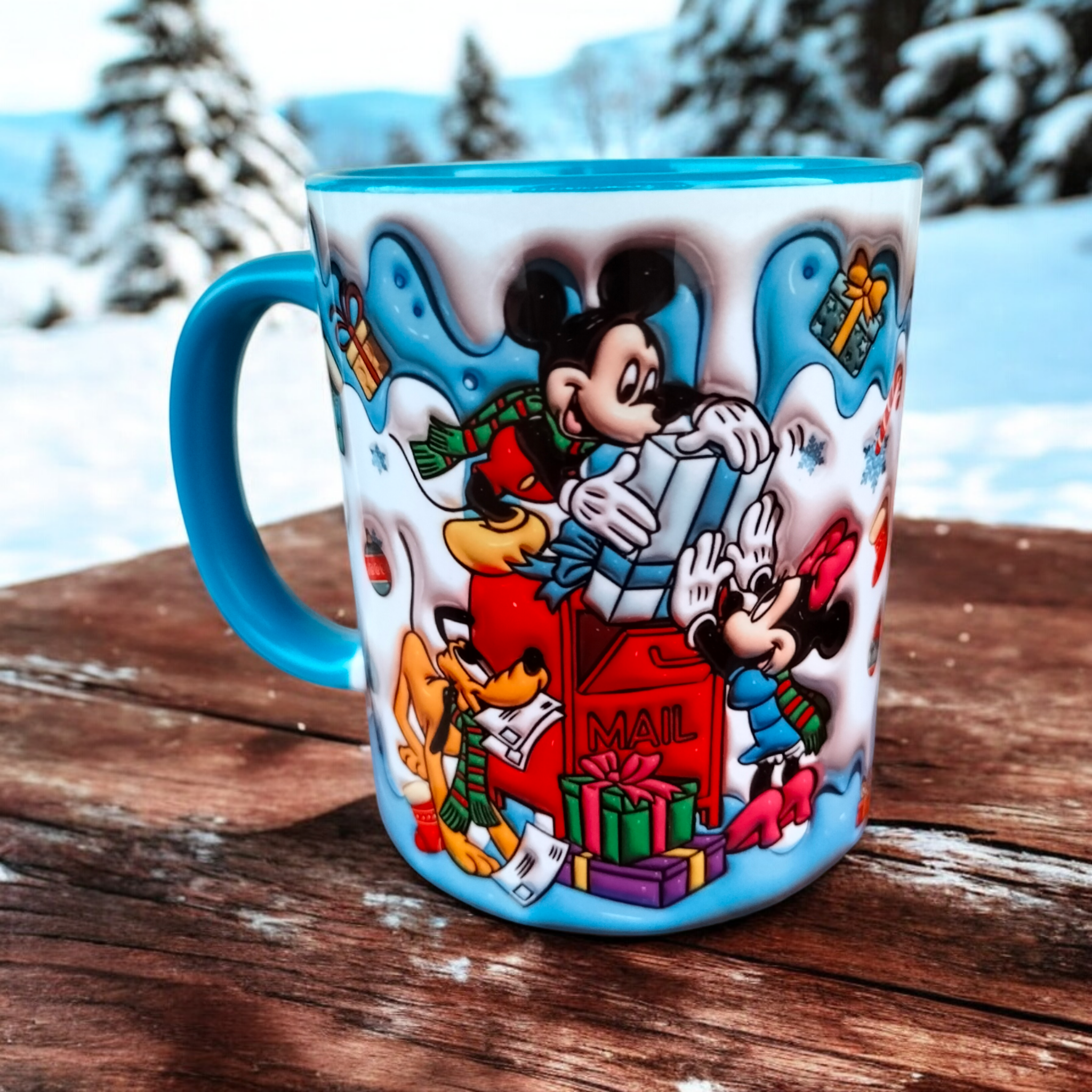 Mickey Minnie Mouse Yılbaşı Kupa-Noel Tasarım Hediyelik Kupa Bardak