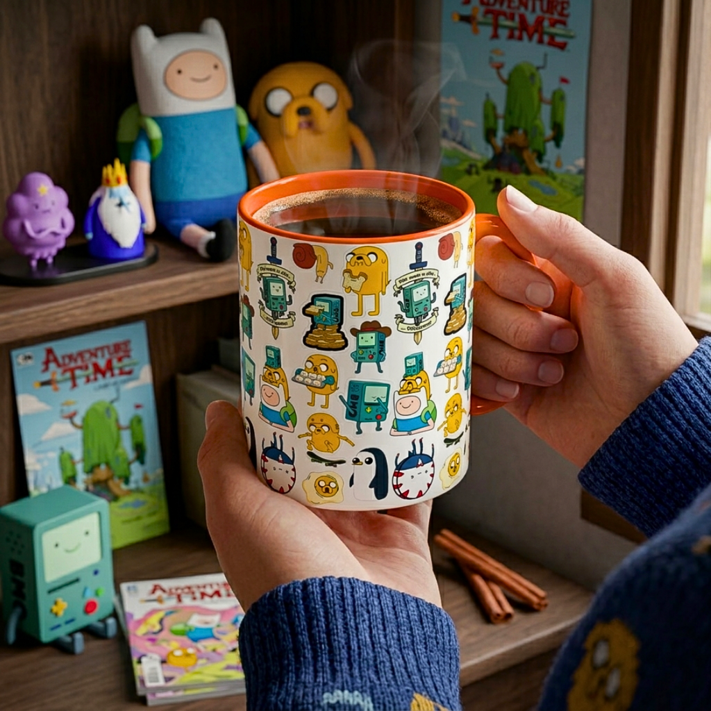 Adventure Time Kupa – Finn ve Jake Temalı Premium Porselen Kupa