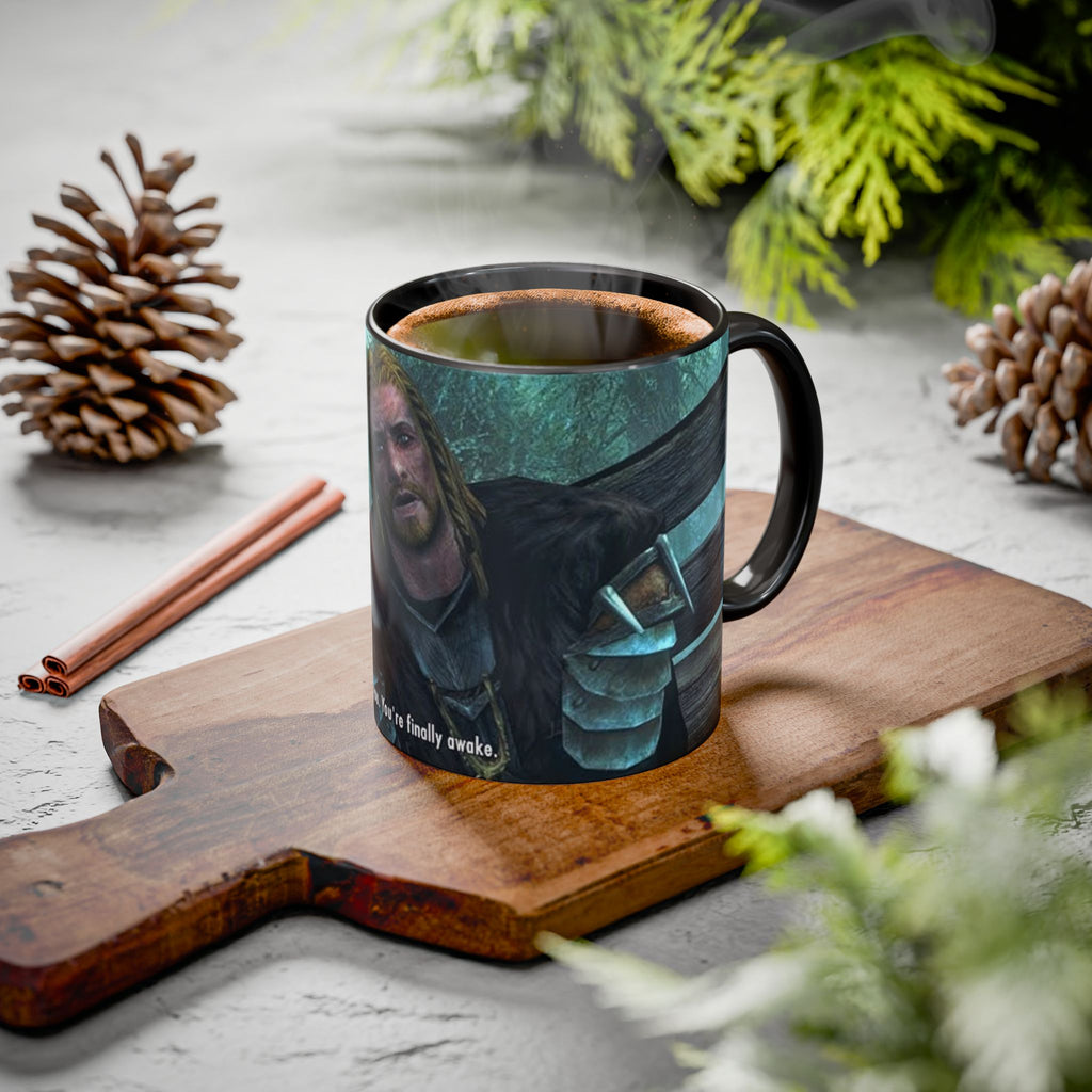 Skyrim "You're Finally Awake" Gamer Kupa – Premium Porselen, Canlı Kalıcı Baskı 🐉☕