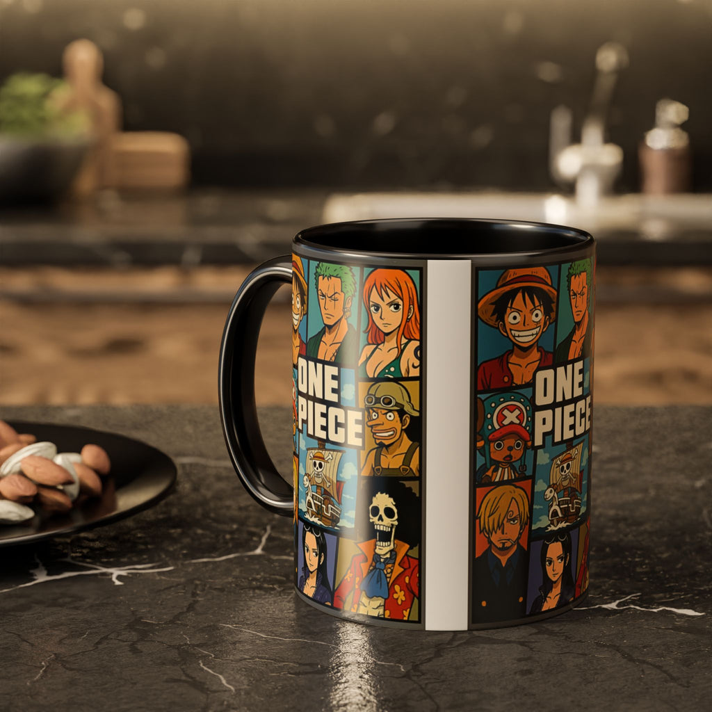 One Piece Kupa – Luffy ve Hasır Şapka Korsanları Temalı Premium Porselen Kupa